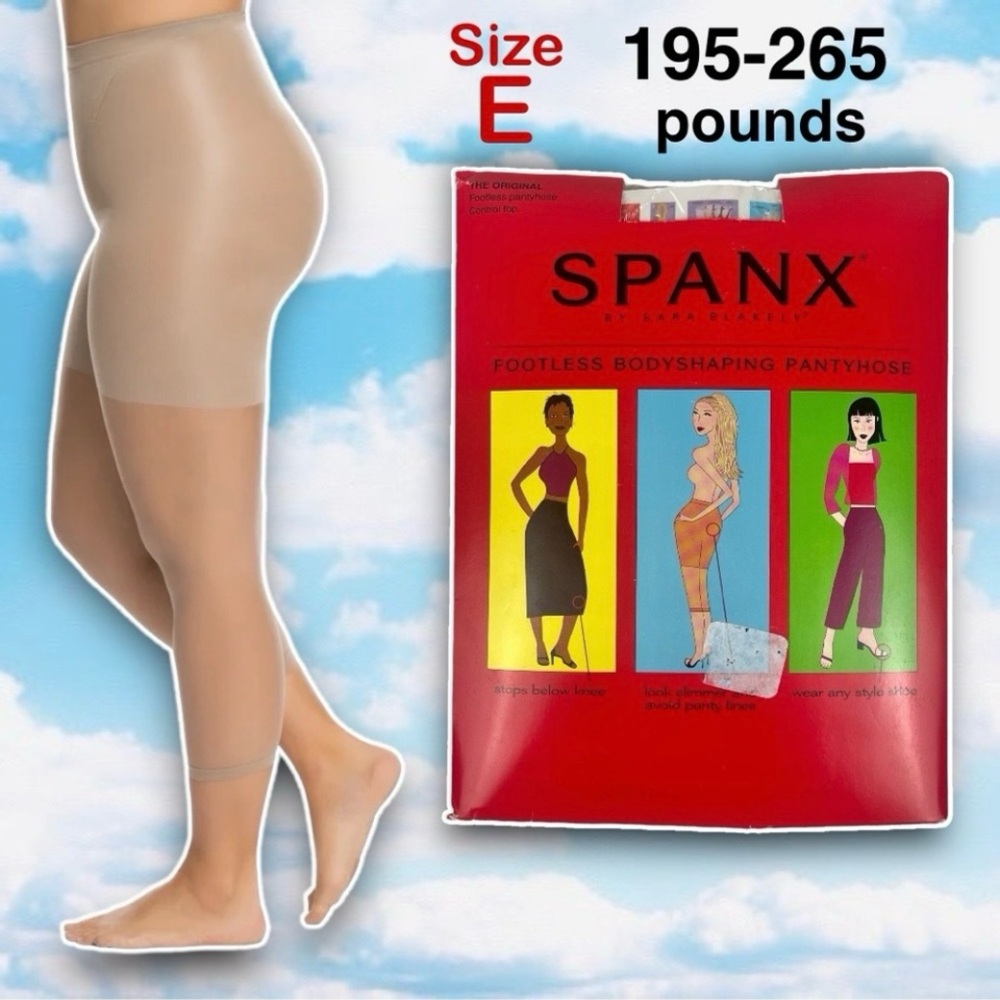 NWT SPANX Footless Bodyshaping Pantyhose Sheer Stockings Control Top Shapewear